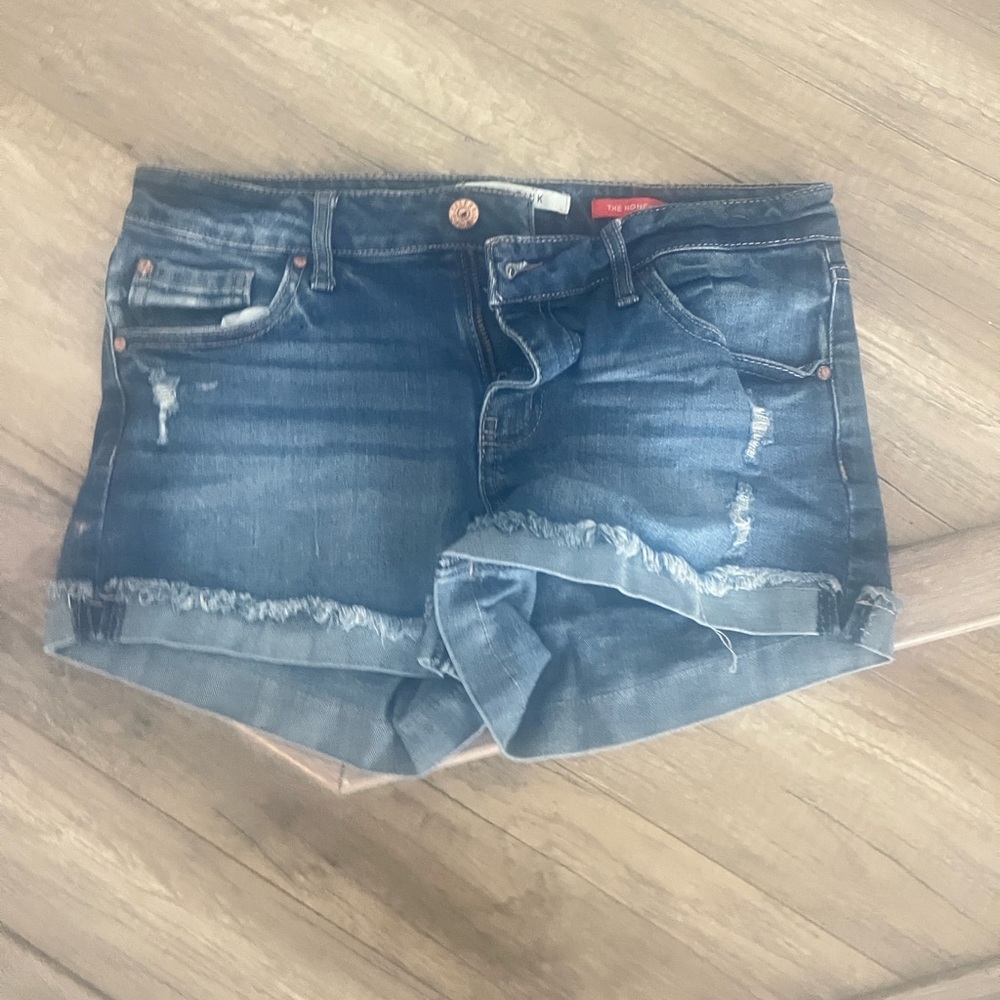 PINK Victoria's Secret Distressed Blue Jean Shorts